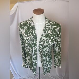 Maeve by Anthropologie green floral print long sleeve button up size 8p